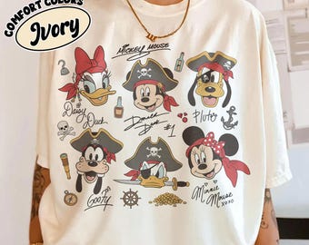 Vintage Mickey Friends Pirate Shirt, Disney Cruise Pirate Night Tee, Pirates Of The Caribbean Family Vacation Tee, Disney Pirates Trip Shirt