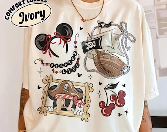 Retro Comfort Colors Mickey Mouse Pirates Shirt, Disney Cruise Pirate Night Tee, Pirates Of The Caribbean Vacation, Family Matching Shirt