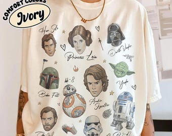 Vintage Star Wars Signatures Shirt, May The 4th Be With You Disney Tee, Star Wars Gift For Fan Shirt, Disney World Shirt, Disney Family Trip
