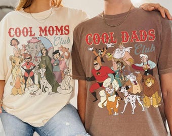 Comfort Colors® Retro Cool Dad & Mom Club Disney Shirt, Goofy Mufasa Triton Tee, Funny Best Parents Family Matching Trip 2026, Disney Couple