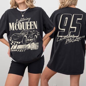 Vintage Lightning McQueen Comfort Colors Shirt, Disney Pixar Cars Shirt, Retro McQueen Graphic Tee, Disney Family Vacation Trip Shirt 2026 Black
