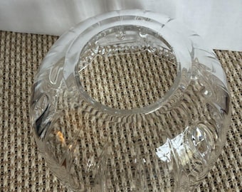 Cubierta de lámpara transparente con borde festoneado de cristal de 7" x 4" x 2 3/4" de abertura en la parte superior con 3 labios.