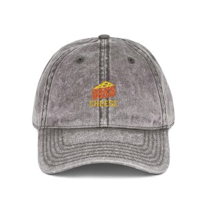 Vintage Embroidered Cap - Fun Casual Hat, Cheesy Food Lover Gift, Outdoor Adventure Accessory, Trendy Apparel for All Occasions