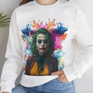 Sudadera Joker con degradado: jersey vibrante de Harley Queen para mujer