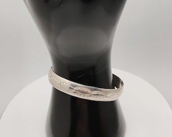 Vintage Handmade Sterling Silver Navajo Cuff by Artist Wilbur