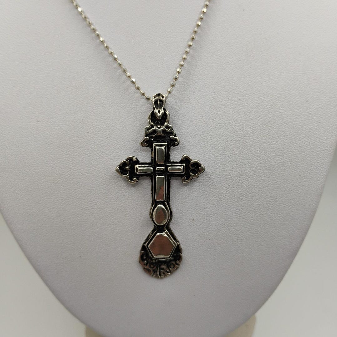 Vintage Rare Cross on an 18-inch Beaded Chain - Etsy