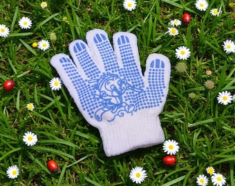 Kids Gardening Gloves: Soft Cotton with Cartoon Print