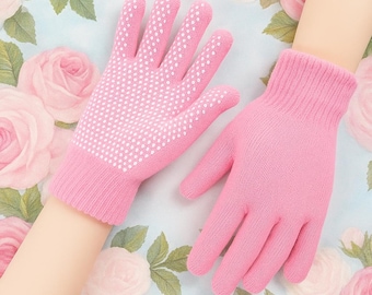 Pink Cotton Gardening Gloves: Non-Slip Grip for Women & Kids