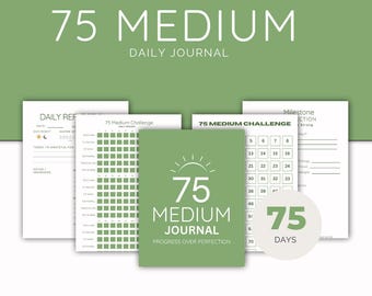 Diario del reto de 75 días / Registro de hábitos, Planificador de comidas (Descarga digital)