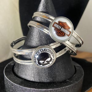 Harley Davidson Snap Button Bangle Bracelet