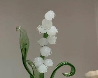 Mughetto in vetro soffiato a mano – Scultura floreale lavorata a lume
