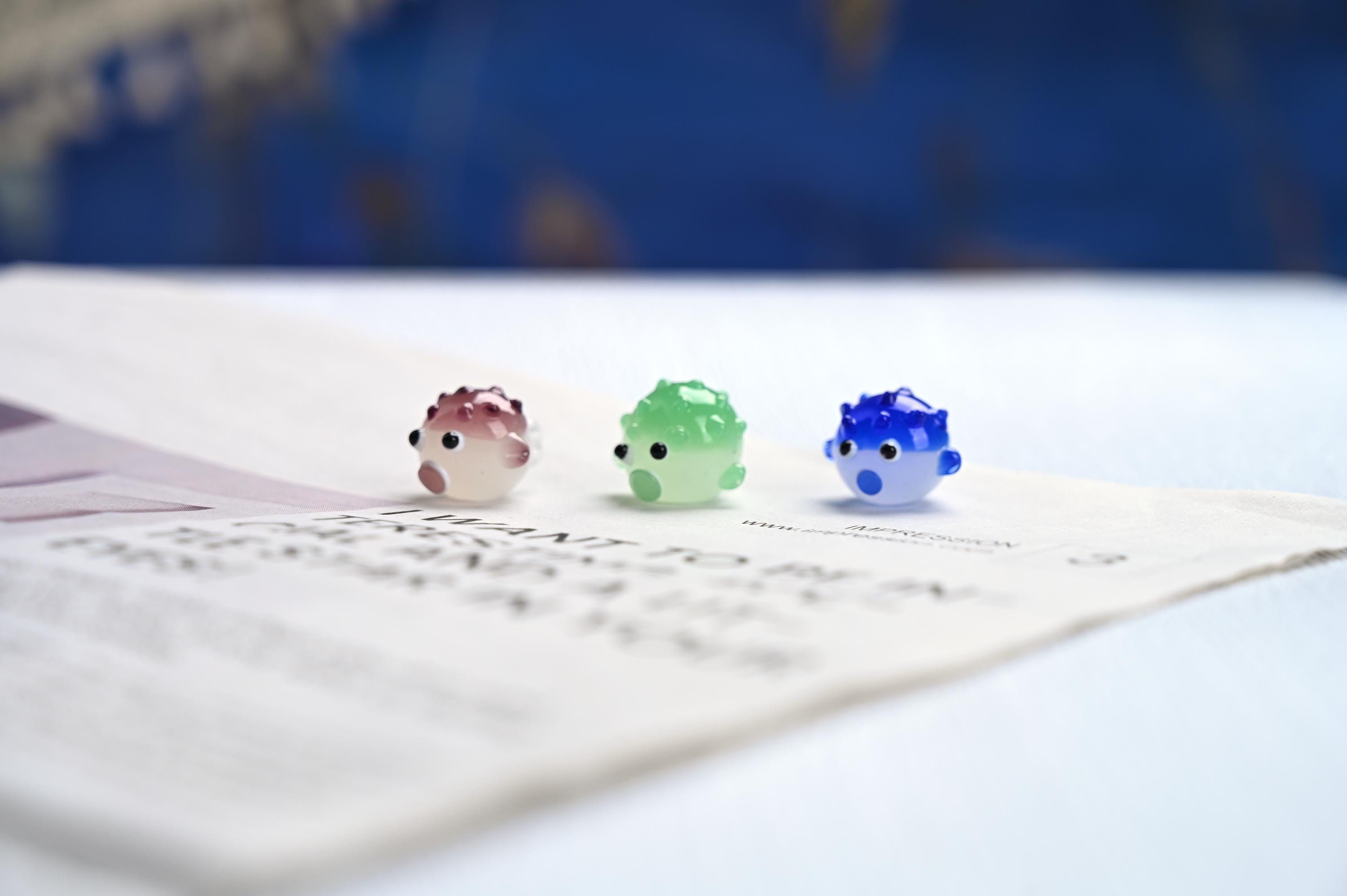 【珍品！】瑪瑙ふぐ置物 IwaiLoft 河豚 置物 陶器 茶寵 手作り オブジェ かわいい 縁起物 工芸