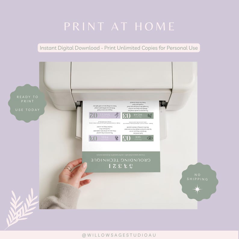 Grounding Technique Poster Set | Printable Therapy Wall Art for Anxiety ...
