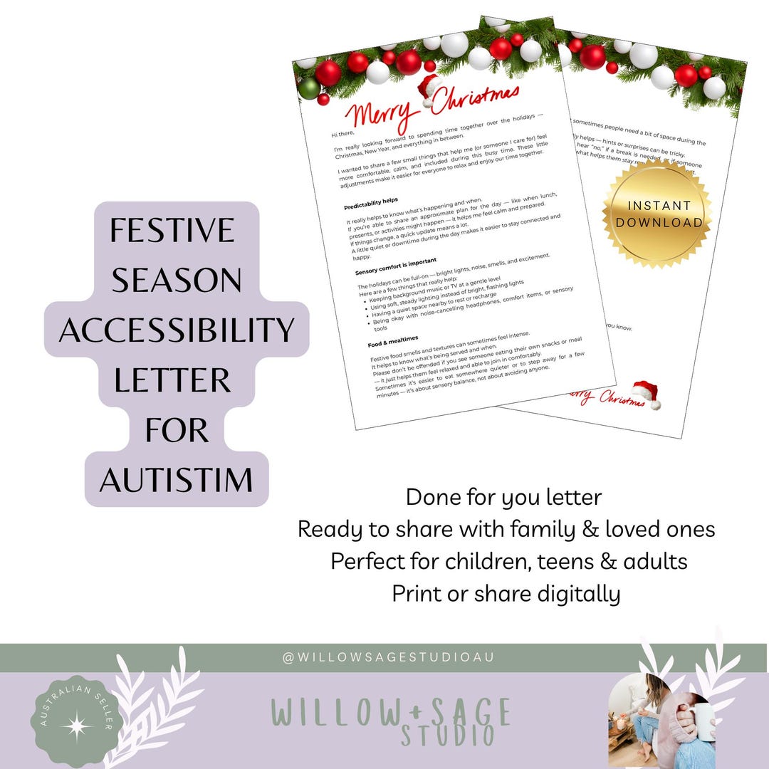 Festive Accessibility Letter | Autism & Sensory Friendly Christmas ...
