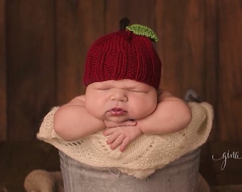 Apple Hat- Fall- Newborn- Photo PROP