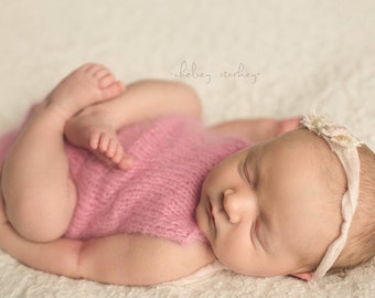 Angora Ruffle Romper-Newborn Size- Photography Prop