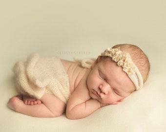 Angora Ruffle Romper-Newborn Size- Photography Prop