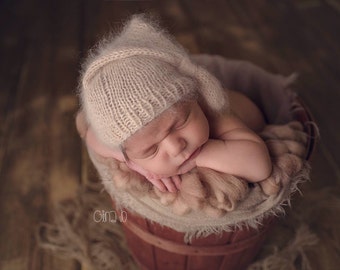 Angora sleep cap - Newborn - tan