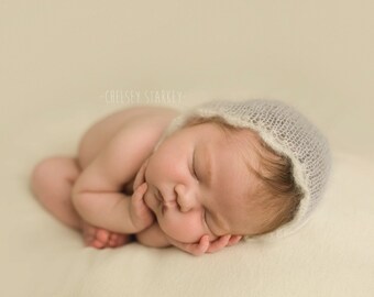 Newborn Mohair Scalloped Edge Bonnet