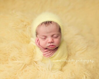 Angora Bonnet- Newborn Size- Photography Prop- YOU choose the color! 16 choices