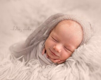 Newborn Mohair Bunny Bonnet