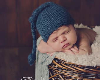 KNITTING PATTERN ONLY! Newborn Long Stocking Hat