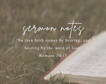 Sermon Notes Journal | Digital Download
