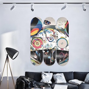 Modern Skateboard Art, Set of 3Pcs, Pro-Grade Maple Skateboard, Pop Art, Wall Decor