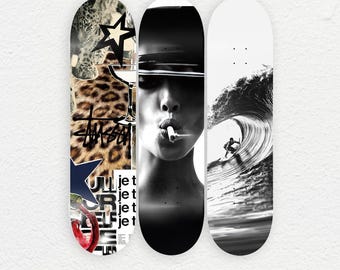 Cigarette Girl Skateboard Deck Wall Decoration, Set of 3 Boards