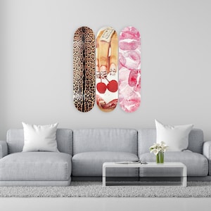 Skateboard Wall Pop Art, Pro-Grade Maple Boards, Home and Office Decor