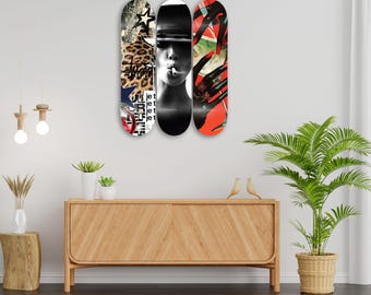 cigarette skateboards Cigarette Girl Skateboard Deck Wall Decoration, Set of 3 Boards