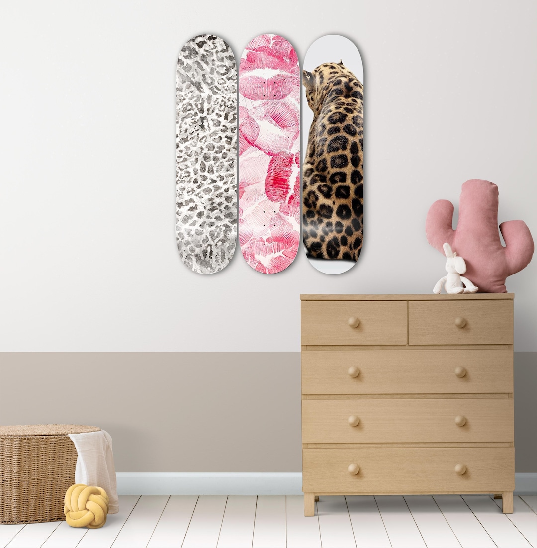 Leopard Skateboard Deck Art, Set of 3 Boards, Wall Decor - Etsy