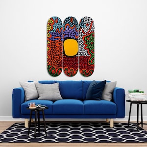 Typestitch Deck Art, Skateboard Set of 3Pcs, Pro-Grade Maple Wood, Pop Art, Wall Decor