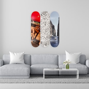 Skateboard Wall Pop Art, Pro-Grade Maple Boards, Home and Office Decor