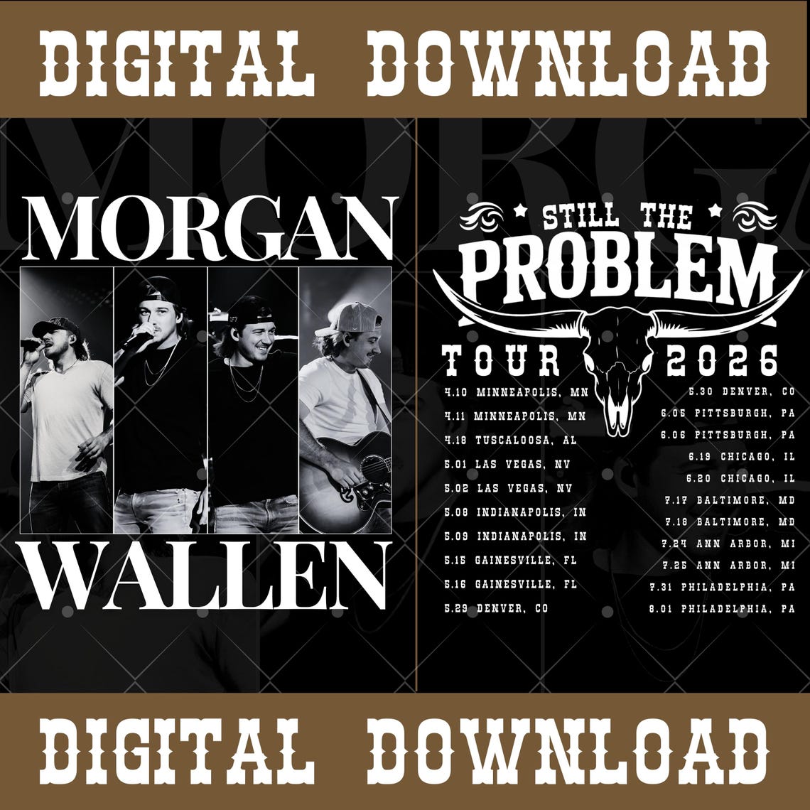 Morgan Wallen Still the Problem Tour 2026 PNG (digital File) - Etsy