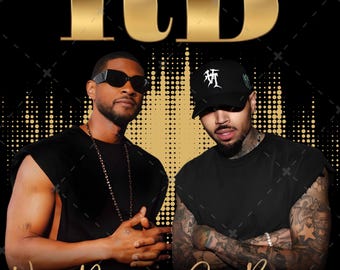 Chris Brown Usher R&B Tour PNG, Tshirt Design (Digital Download)