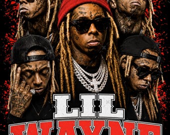 Lil Wayne Png, Lil Wayne Shirt Png, Hip Hop Rapper Digital Download, Tha Carter V Deluxe Png, 20 Years of Lil Wayne