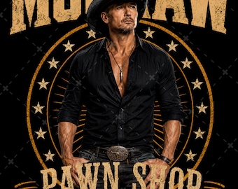 Tim McGraw PNG, Pawn Shop Guitar Tour T-Shirt Design (Digital Download)