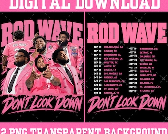 Rod Wave Don't Look Down tour 2026 PNG FIle: T-Shirt Design (Digital Download)