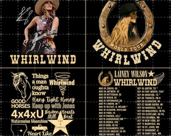 Lainey Wilson Whirlwind Tour T-Shirt PNG Design (Digital Download)