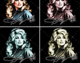 Dolly Parton PNG Bundle, Vintage Country Music Legend, What Would Dolly Do, Retro Western Digital Download