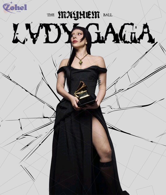 Lady Gaga Mayhem Ball T-Shirt Design PNG File (Digital Download)