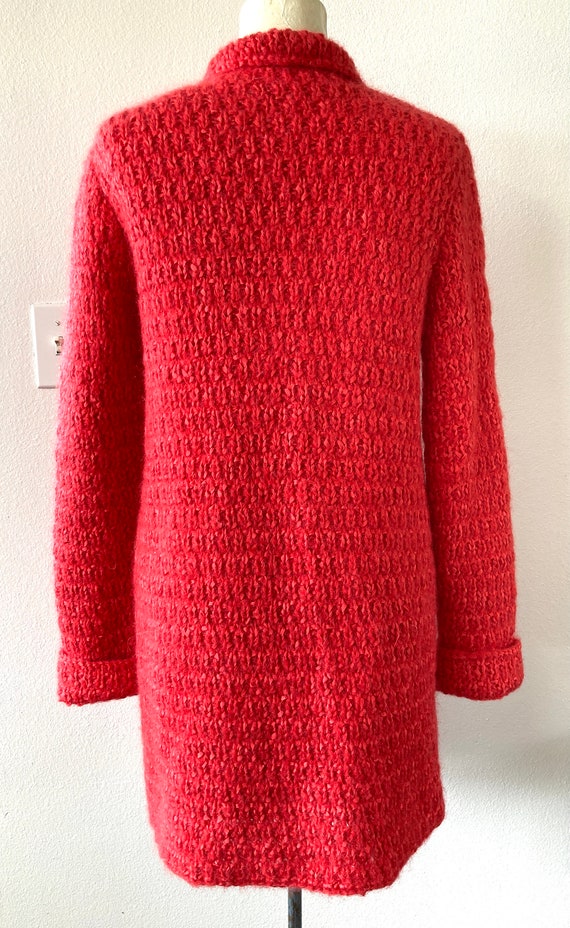 Vintage 60s Cardigan Sweater LUSH Coral Pink Soft… - image 6