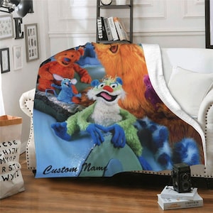 Personalized Bear in the Big Blue House Blanket | Custom Theme Flannel Blanket | Cute Blanket with Name | Gift for Kids | Birthday Gift
