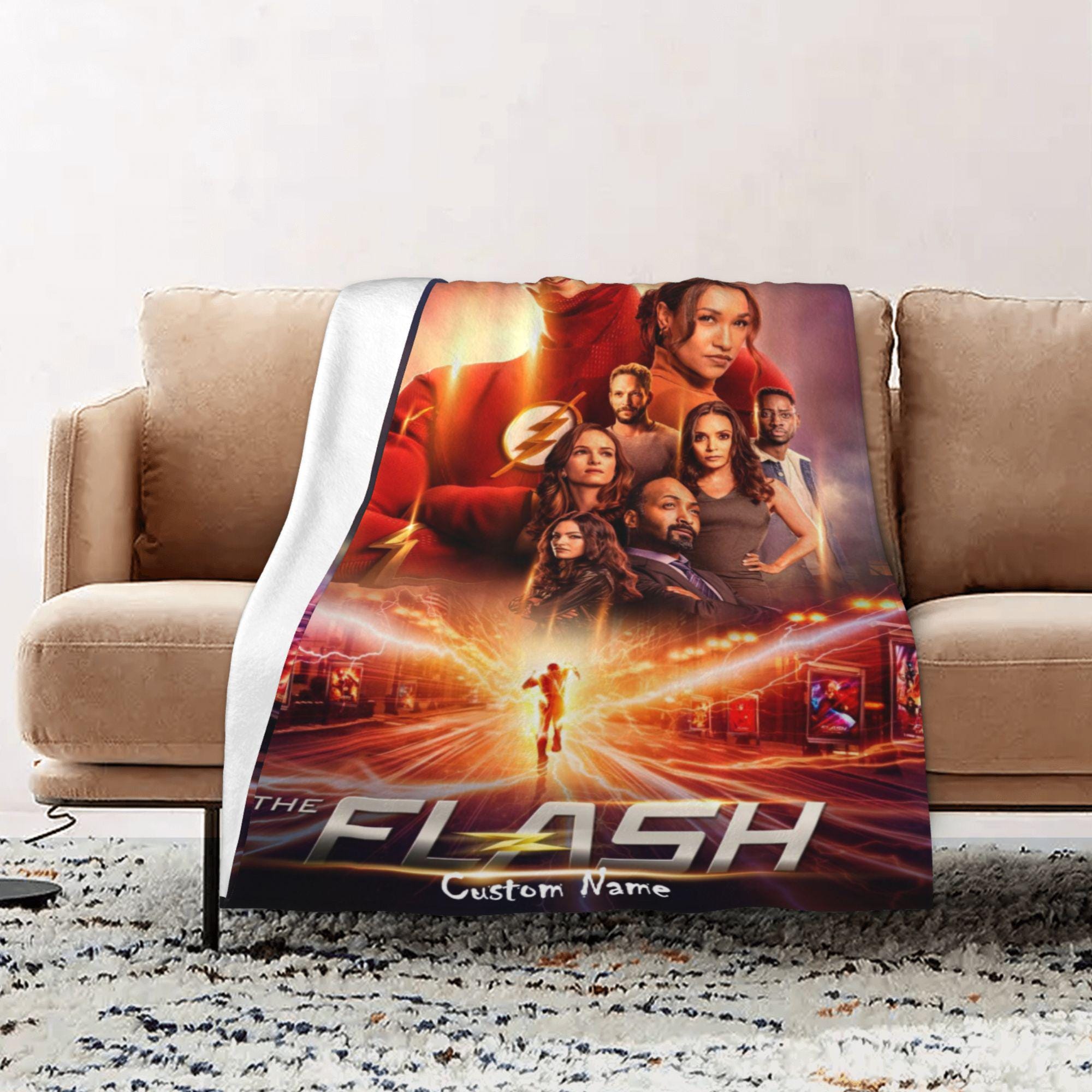 Discover Personalized The Flash Blanket, Cute Blanket with Name, Gift for Kids, Birthday Gift