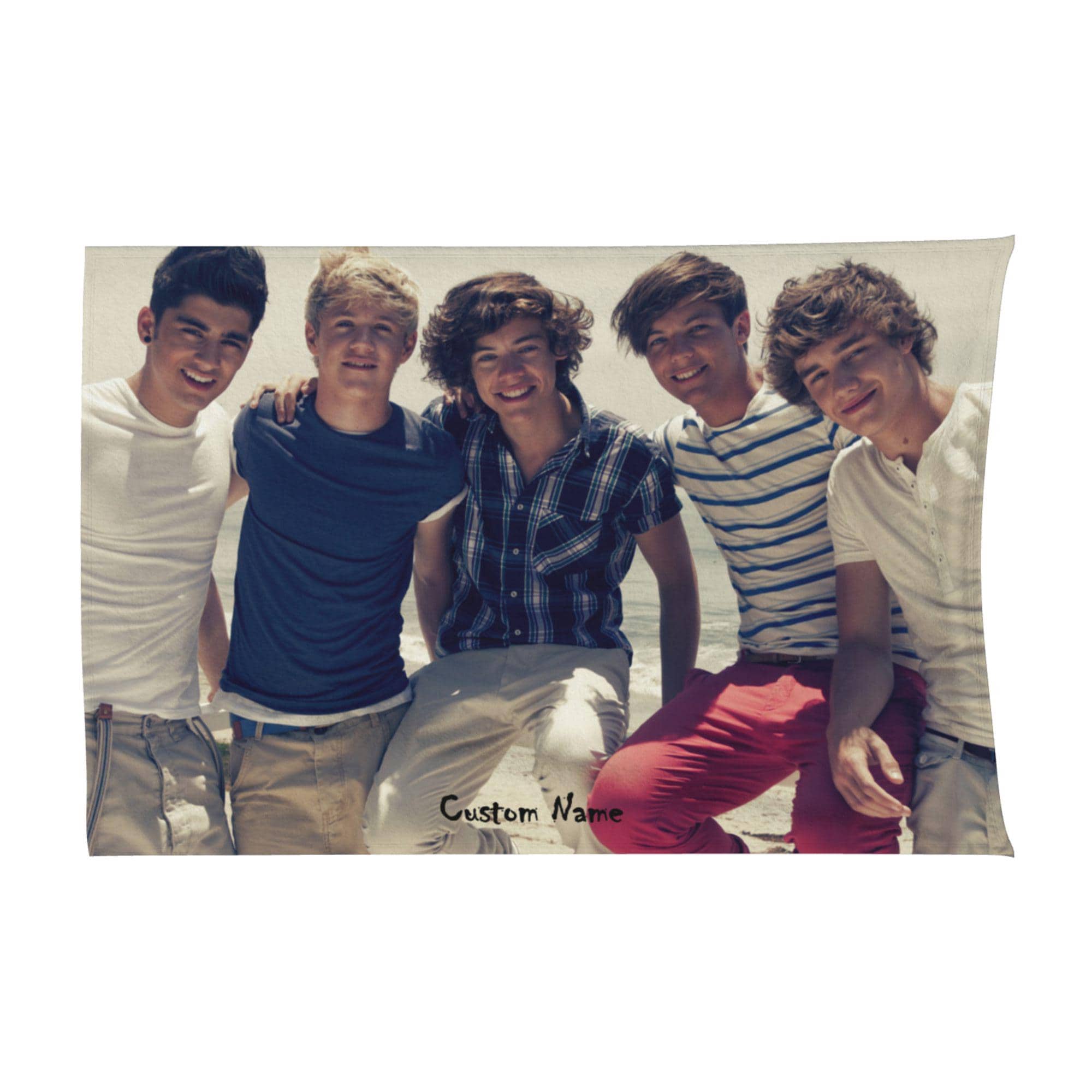 Discover Personalized One Direction Fleece Blanket with Name | Custom Theme Flannel Blanket for Kids & Birthday Gift