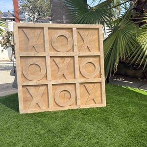 Giant Wood Tic-Tac-Toe Game 3ft Stand Up Yard Game