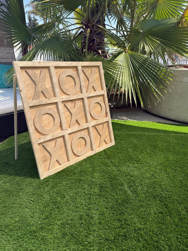 Giant Wood Tic-Tac-Toe Game 3ft Stand Up Yard Game image 2
