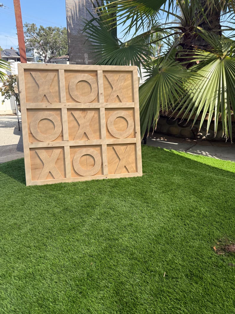 Giant Wood Tic-Tac-Toe Game 3ft Stand Up Yard Game image 1