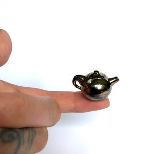 Mini Collectible Handmade Teapot, 1:12 Miniature Pottery Dollhouse Furniture Fairy Teapot, Handmade Mini Pottery, Miniature OOAK Ceramics image 6